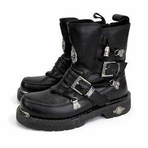 Harley Davidson 7 men’s Distortion Skull Metal Motorycle black leather